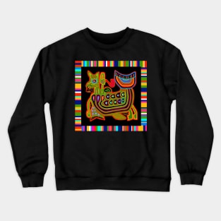 Kuna Indian Serpent Dragon with Bird Crewneck Sweatshirt